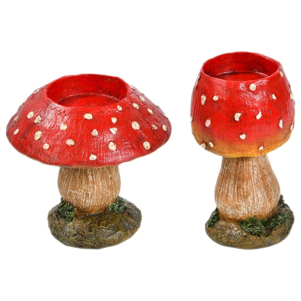 2Pcs Mushroom Tealight Candle Holder Tabletop Cute Candlestick Table Centerpiece