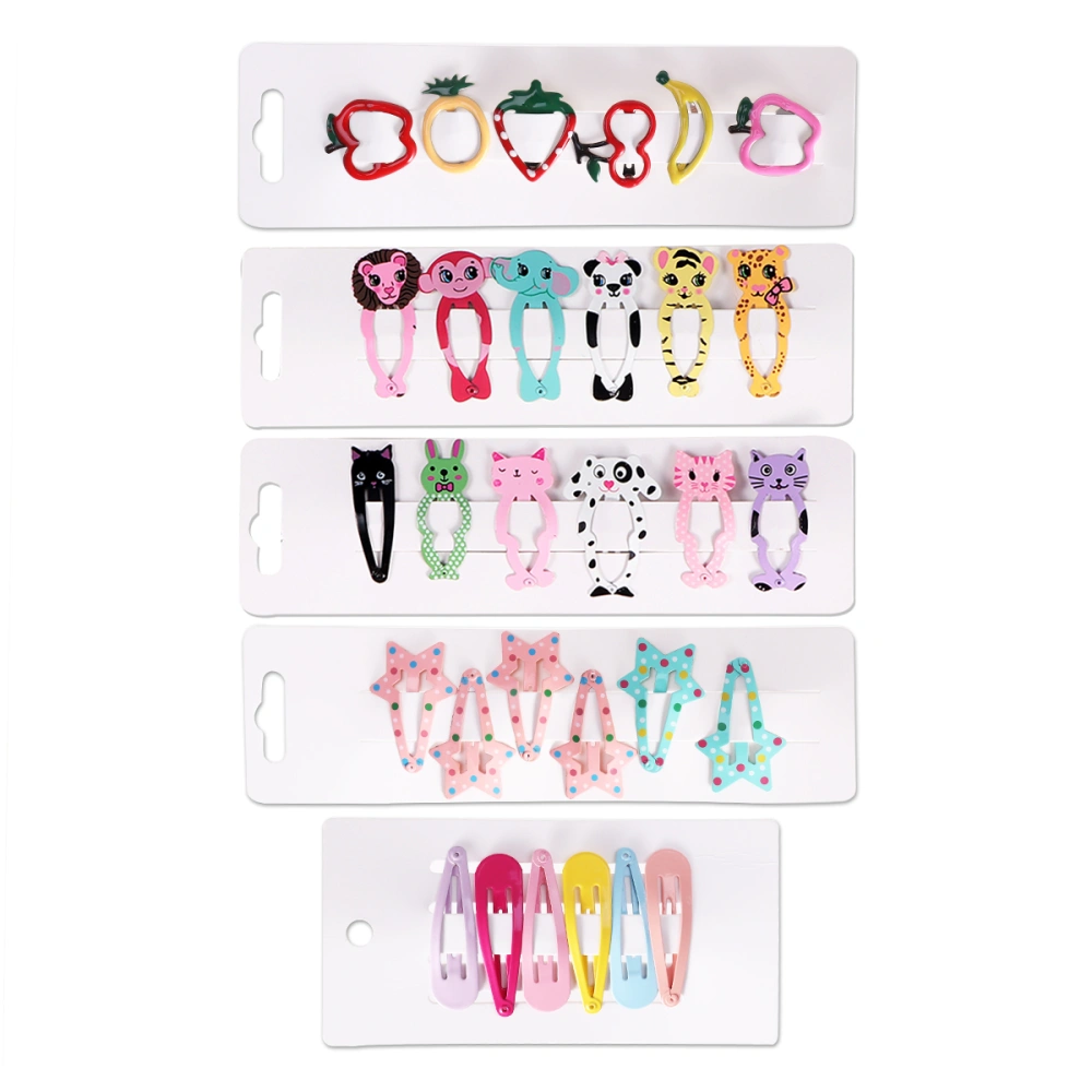 FRCOLOR 30Pcs Animal Pattern Girls' Metal Snap Hair Clips Cartoon Design Barrettes for Toddler Kids