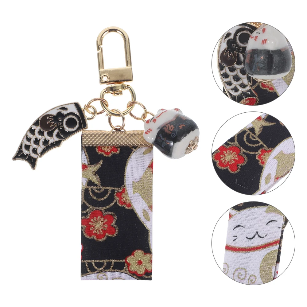 Fortune Cat Keyring Cartoon Luck Cat Key Chain Fortune Cat Key Ring Bag Decorative Pendant