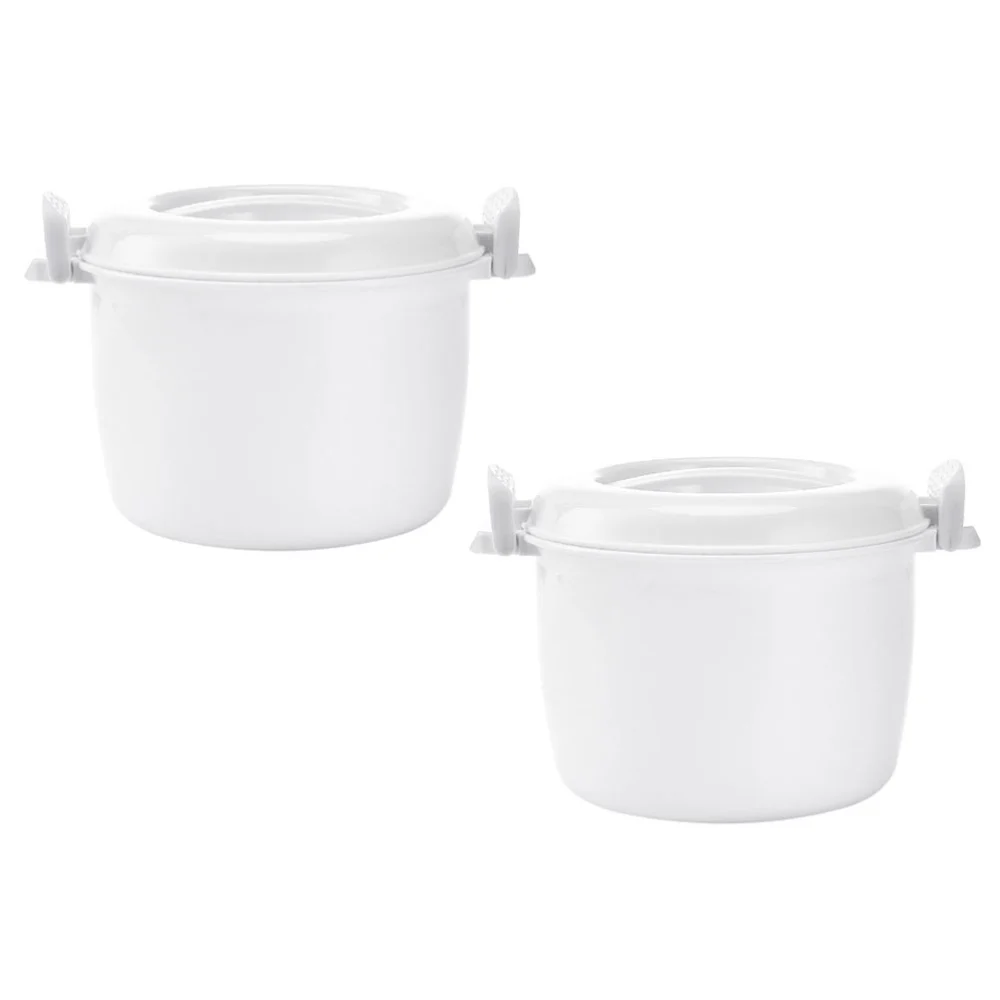 2pcs Reusable Microwave Rice Cooker Convenient Multifunctional Microwave Rice Cooker Food Box