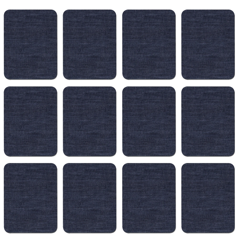 20PCS Ironing Patches Appliques Adhesive Denim Pieces DIY Stickers for Jackets Jeans Bags Crafts Decoration (Rectangle, Size L, Dark Blue)