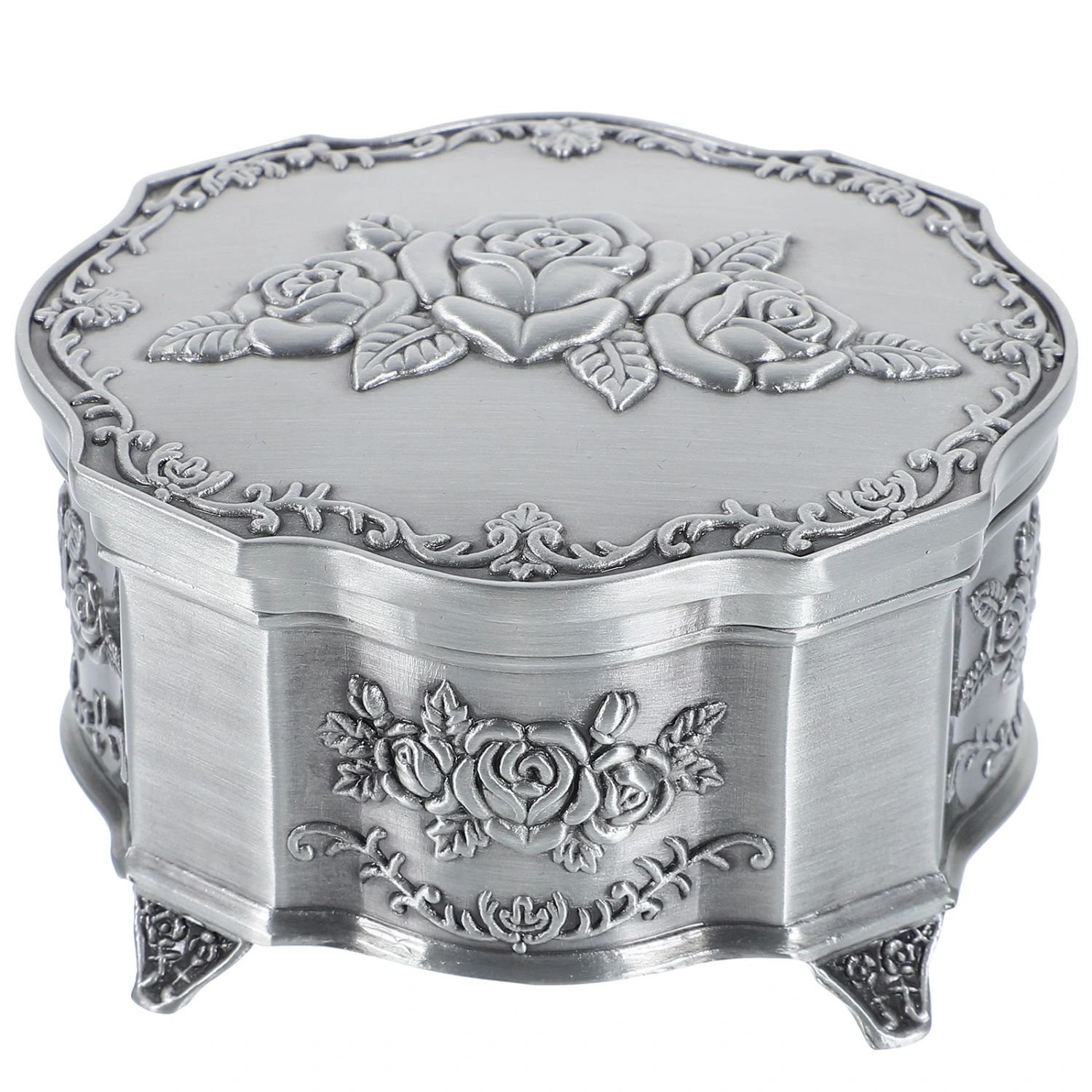 Vintage Metal Jewelry Box Small Trinket Jewelry Storage Box Rings Earrings Storage Case Organizer