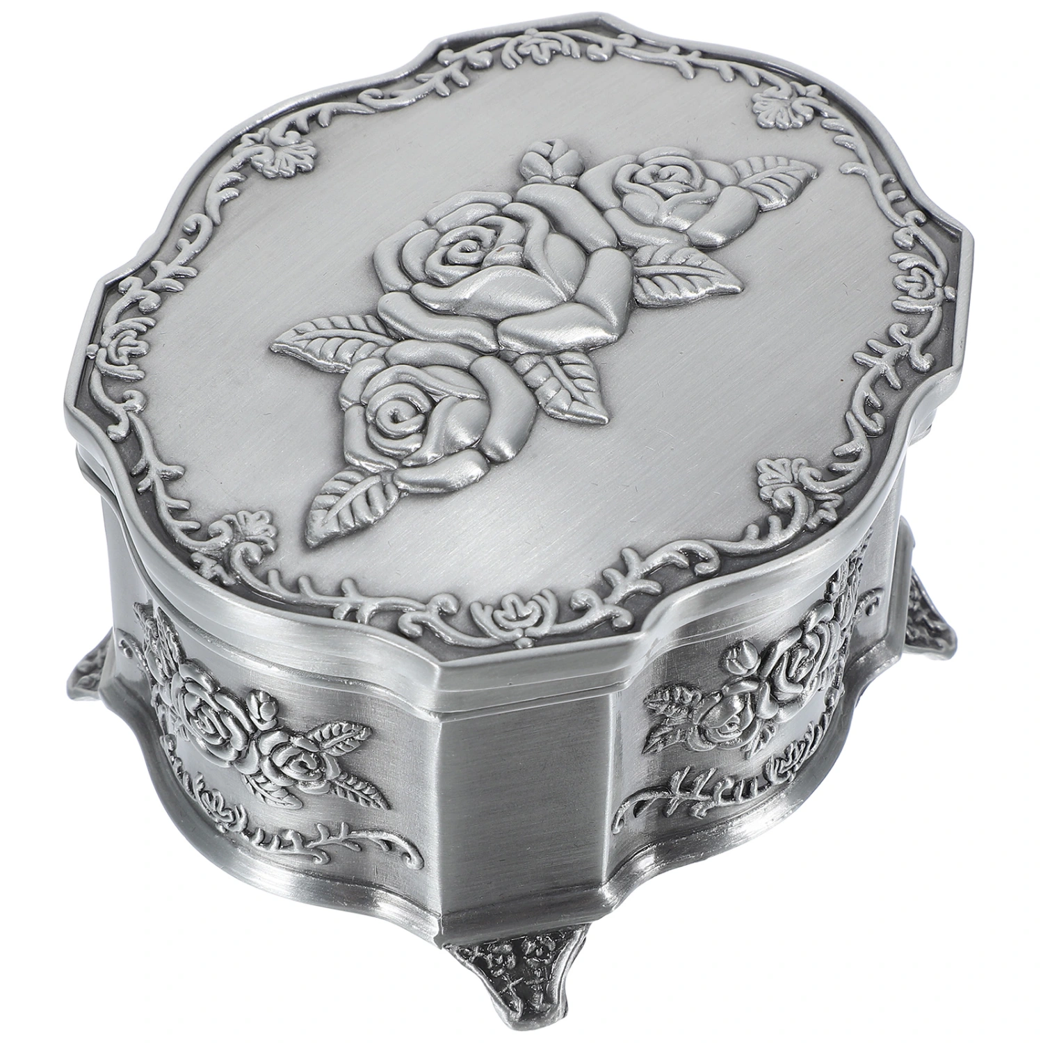 Vintage Metal Jewelry Box Small Trinket Jewelry Storage Box Rings Earrings Storage Case Organizer