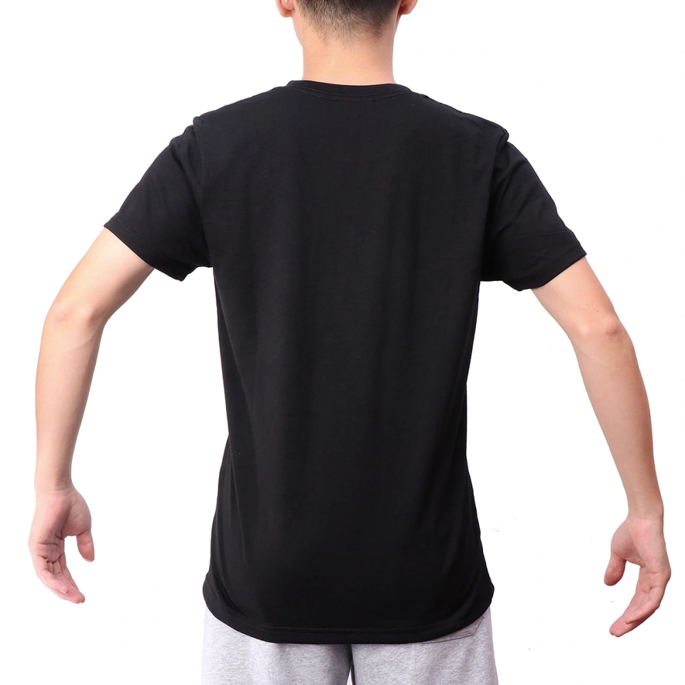 1pc Men T Shirt Stylish T-shirt Short Sleeve T-shirt Casual Short Sleeve Tops (Black M)