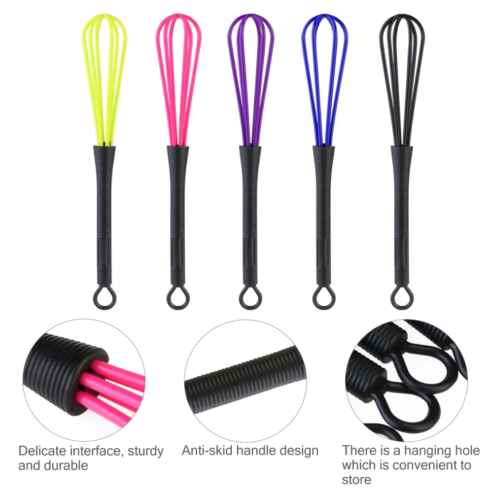 TINKSKY 5pcs Plastic Salon Hairdresser Dye Balloon Whisk Whip Mixer Stirrer Whisk (Random Color)