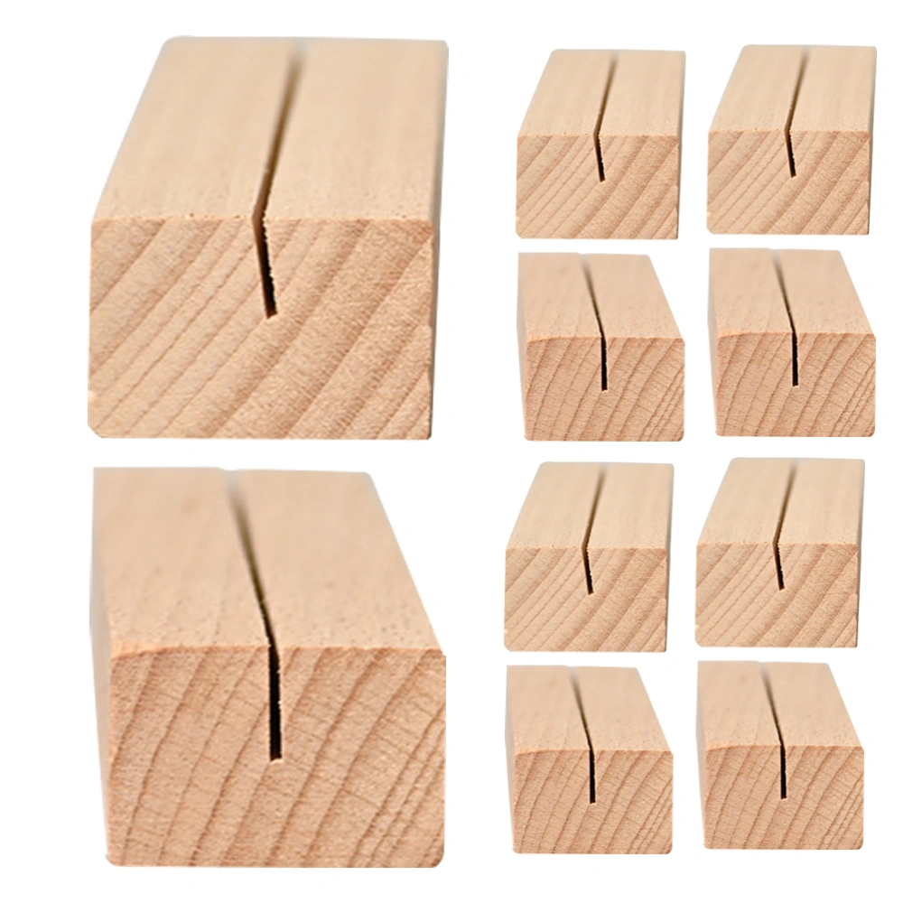 10Pcs Wood Note Holders Wood Photo Holding Bases DIY Wooden Decoration for Home