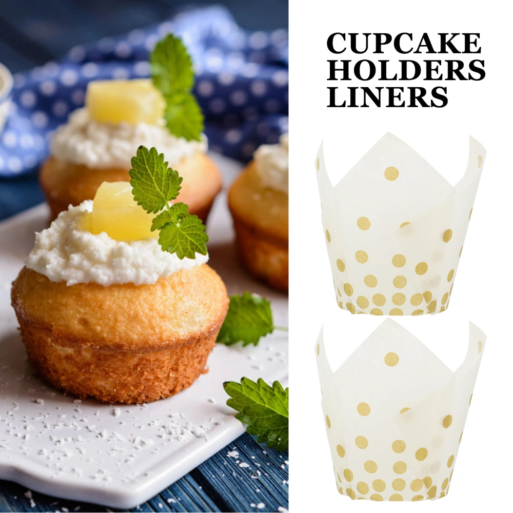 50pcs Baking Cake Paper Liners Muffin Baking Cups Decorative Cupcake Wrappers Oil-proof Cupcake Holders