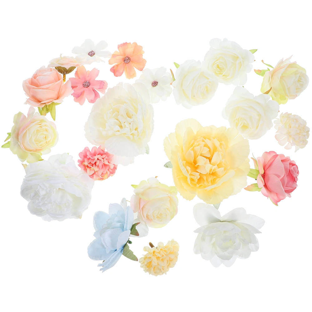 21pcs Artificial Flower Decorations Diy Fake Flower Headband Making Fake Flower Silk Flower for Handcraft