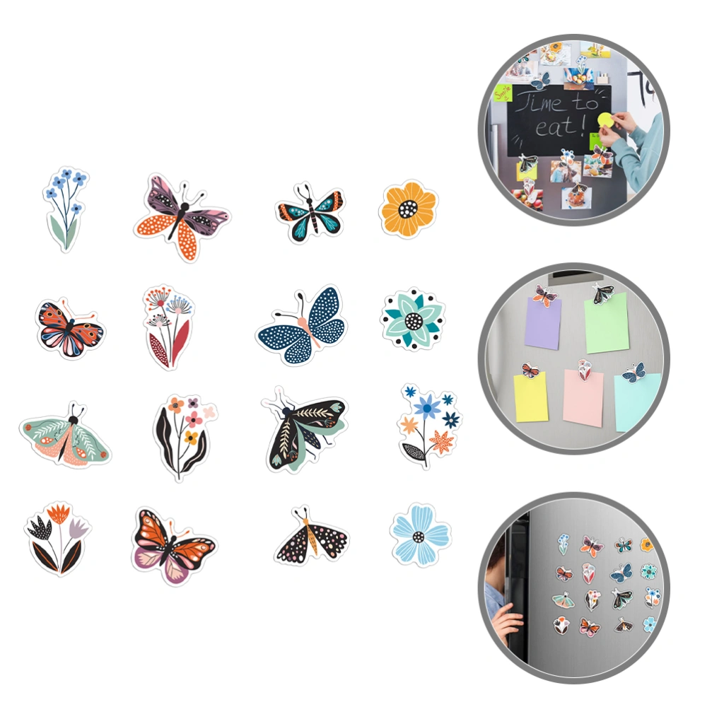 16pcs DIY Butterflies Room Sticker Magnetic Butterflies Decorative Refrigerator Stickers