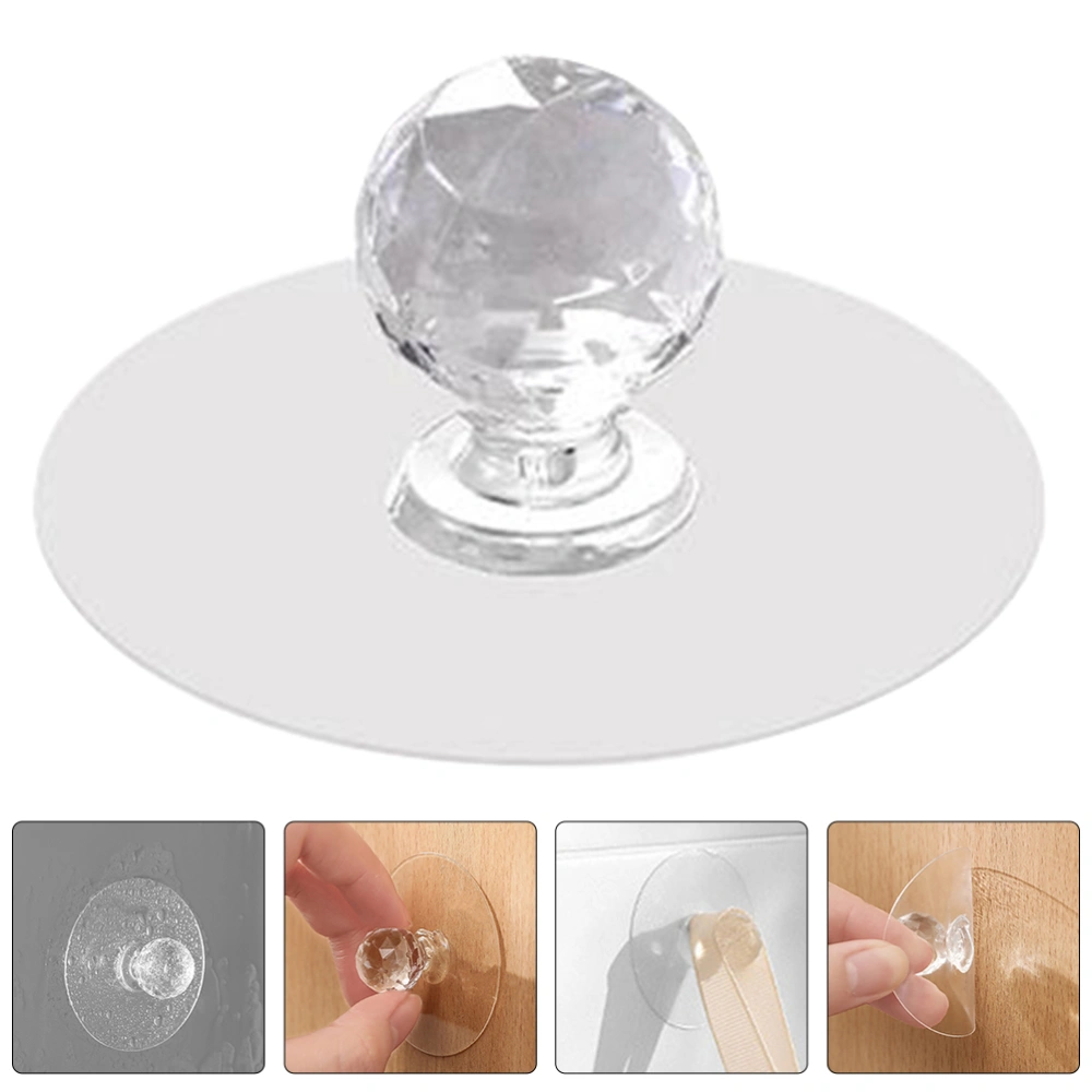 6 pcs Sticky Cabinet Knobs Punch-free Cabinet Handles Adhesive Drawer Knobs Dresser Handles