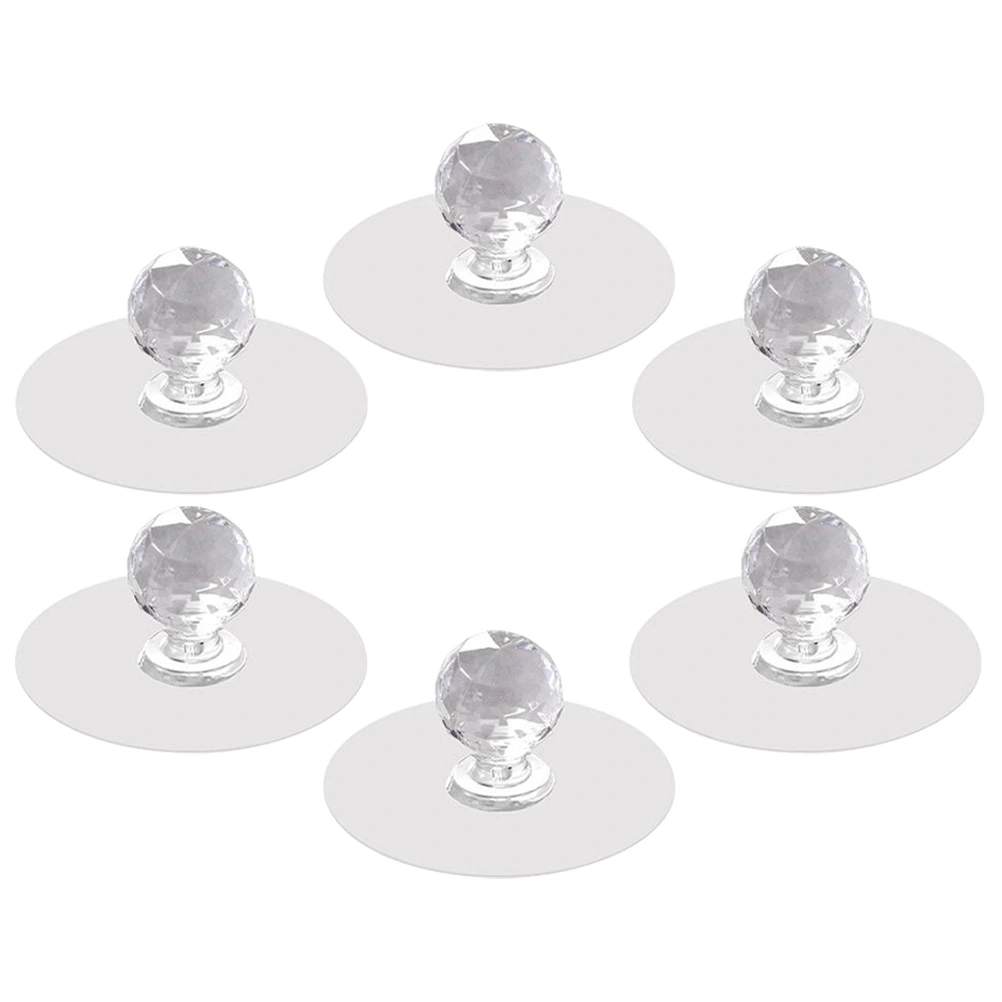 6 pcs Sticky Cabinet Knobs Punch-free Cabinet Handles Adhesive Drawer Knobs Dresser Handles