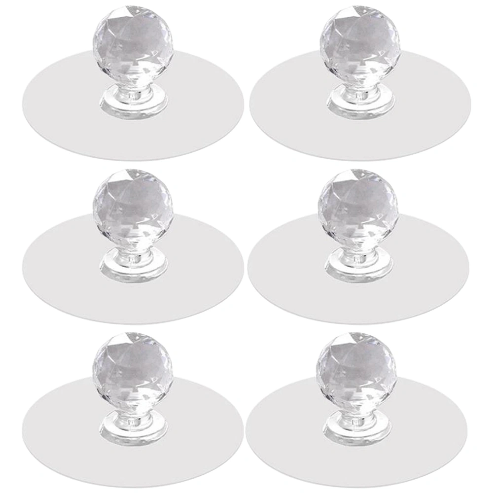 6 pcs Sticky Cabinet Knobs Punch-free Cabinet Handles Adhesive Drawer Knobs Dresser Handles