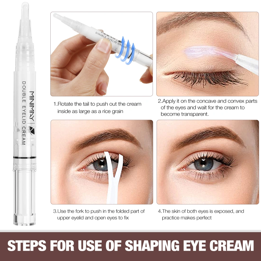 4 Sets  Double Eyelid Cream Double Eyelid Pen Glue Big Eye Shaping Cream