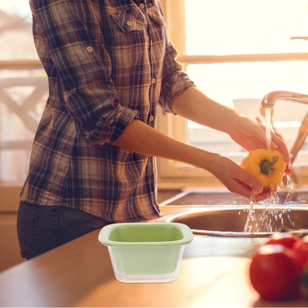 1 Set Kitchen Drainer Basket With Bin Fruit Vegetable Washing Basket Kit Double-layer Wash Basket