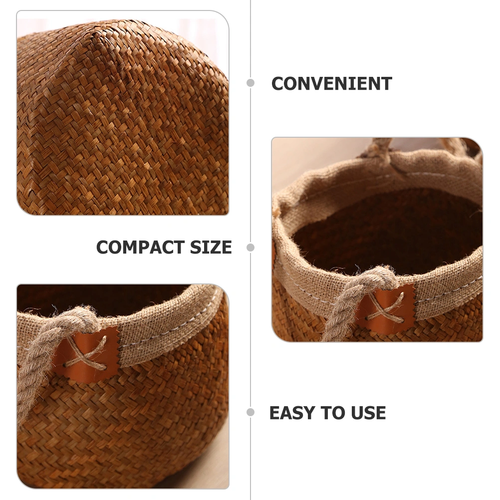 Wicker Wedding Flower Girl Basket Woven Flower Basket Handwoven Basket with Handle Straw Basket