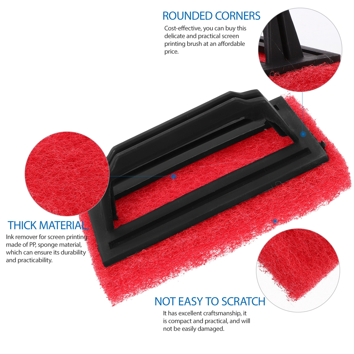 3pcs  Screen Printing Scrub Pad Ink Remover Clean Brush Screen Printing Supplies