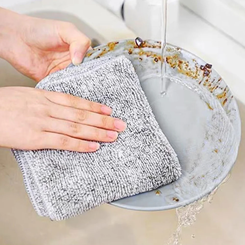 10pcs Dishwashing Scrubber Cloth Kitchen Wiping Towel Reusable Cleaning Cloth Dish Rags