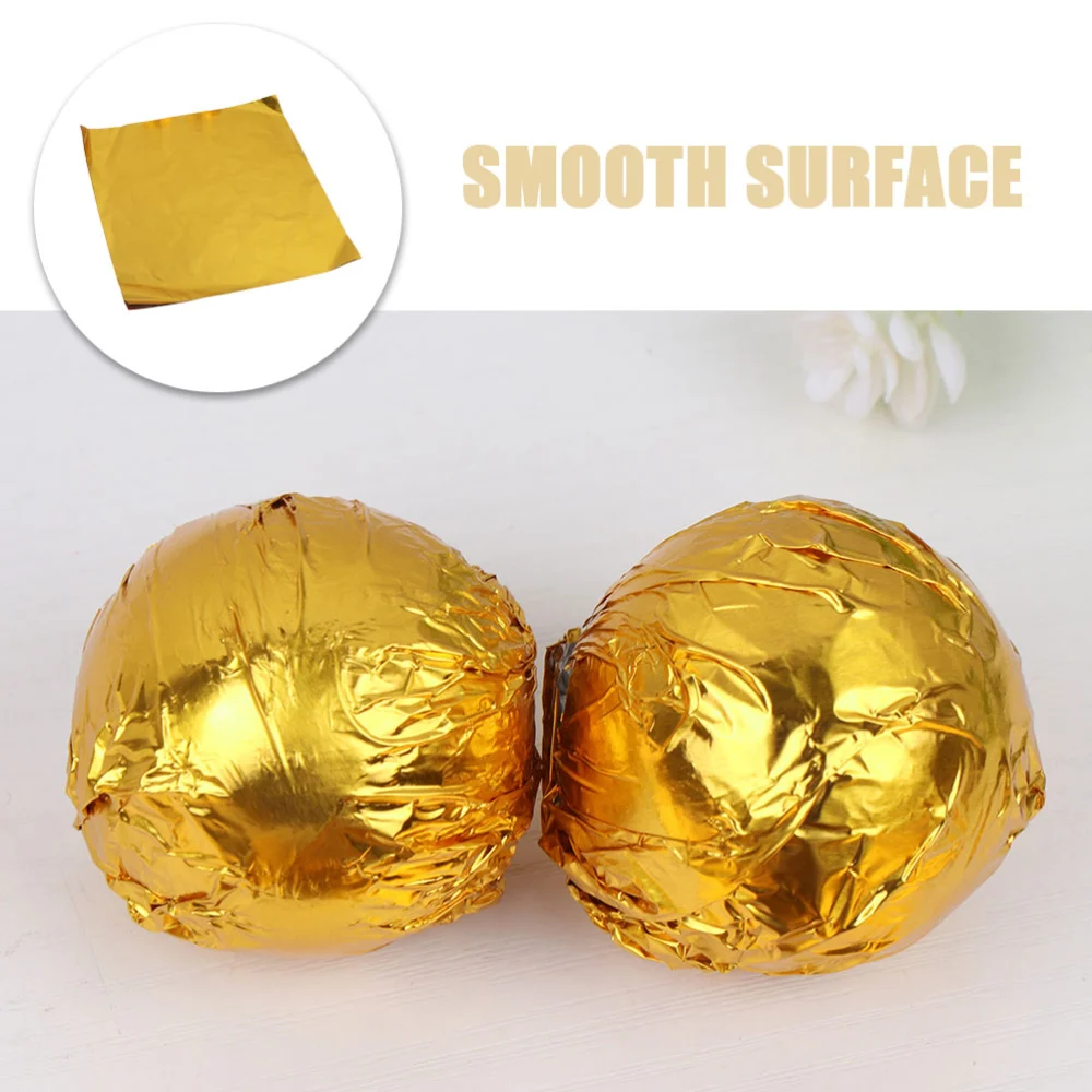 100pcs Square Aluminum Foil Candies Wrappers Wrapping Paper for DIY Candies Chocolate Packaging