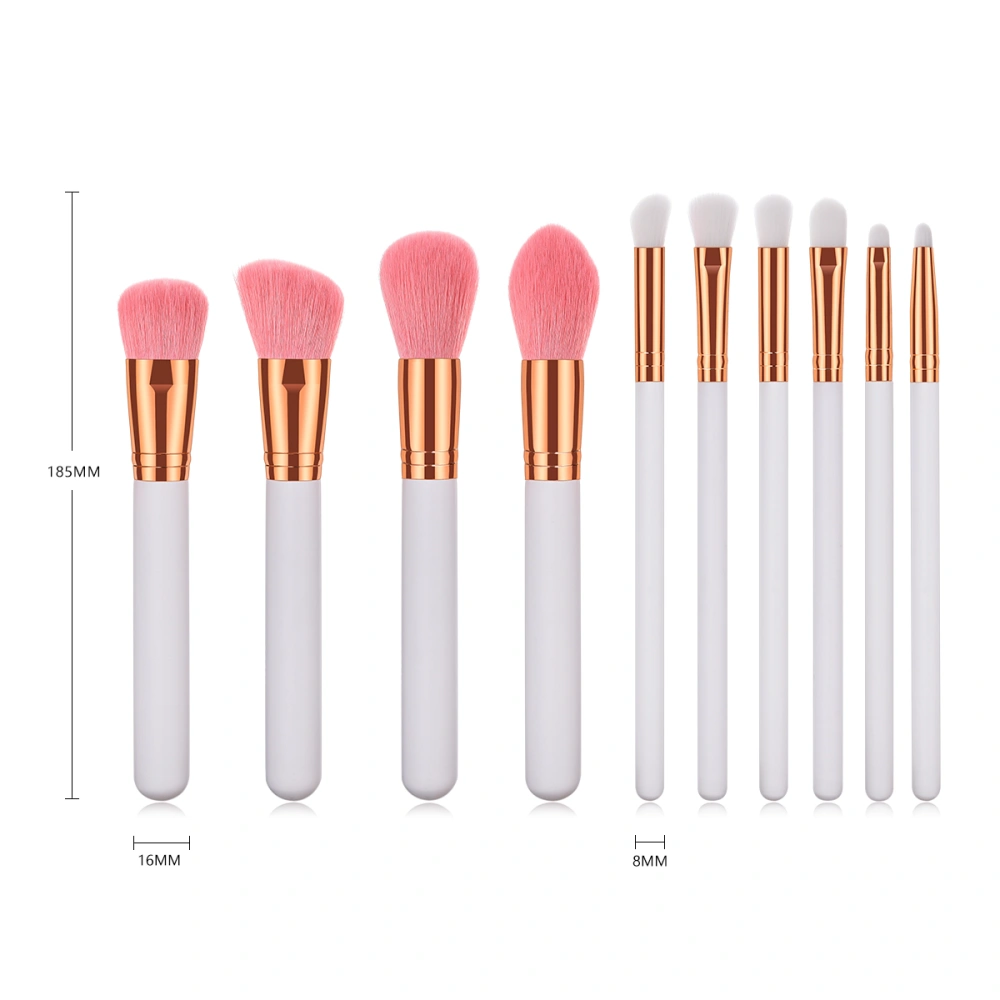 10 Pcs Professional Goat Hair Makeup Brushes Set Wooden Handle Makeup Brushes Blending Brush Face Powder Blush Eye Shadows Concealers Brushes (T-10-135)