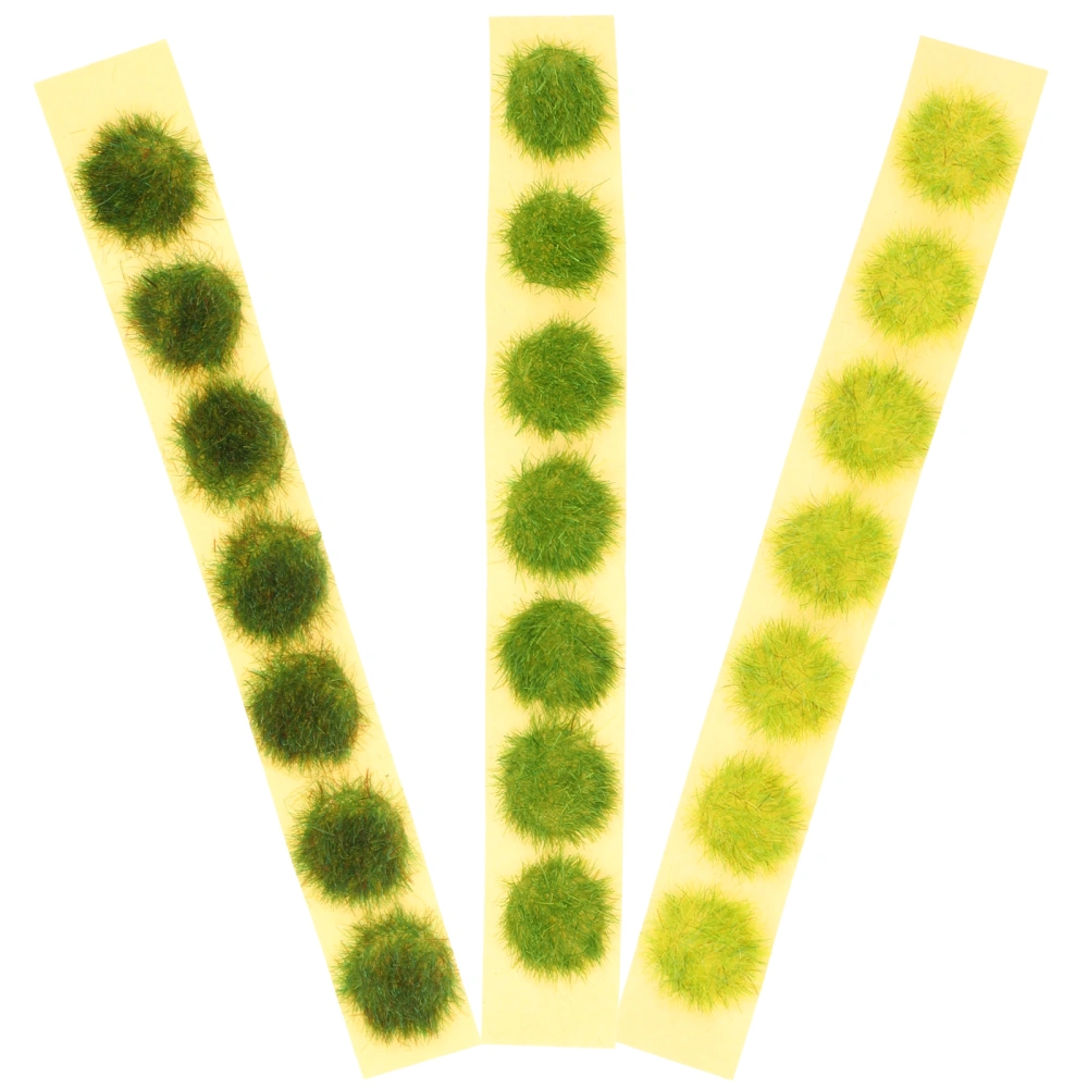 3pcs Mini Plant Cluster Strips Vegetation Groups Strips Static Scenery Props