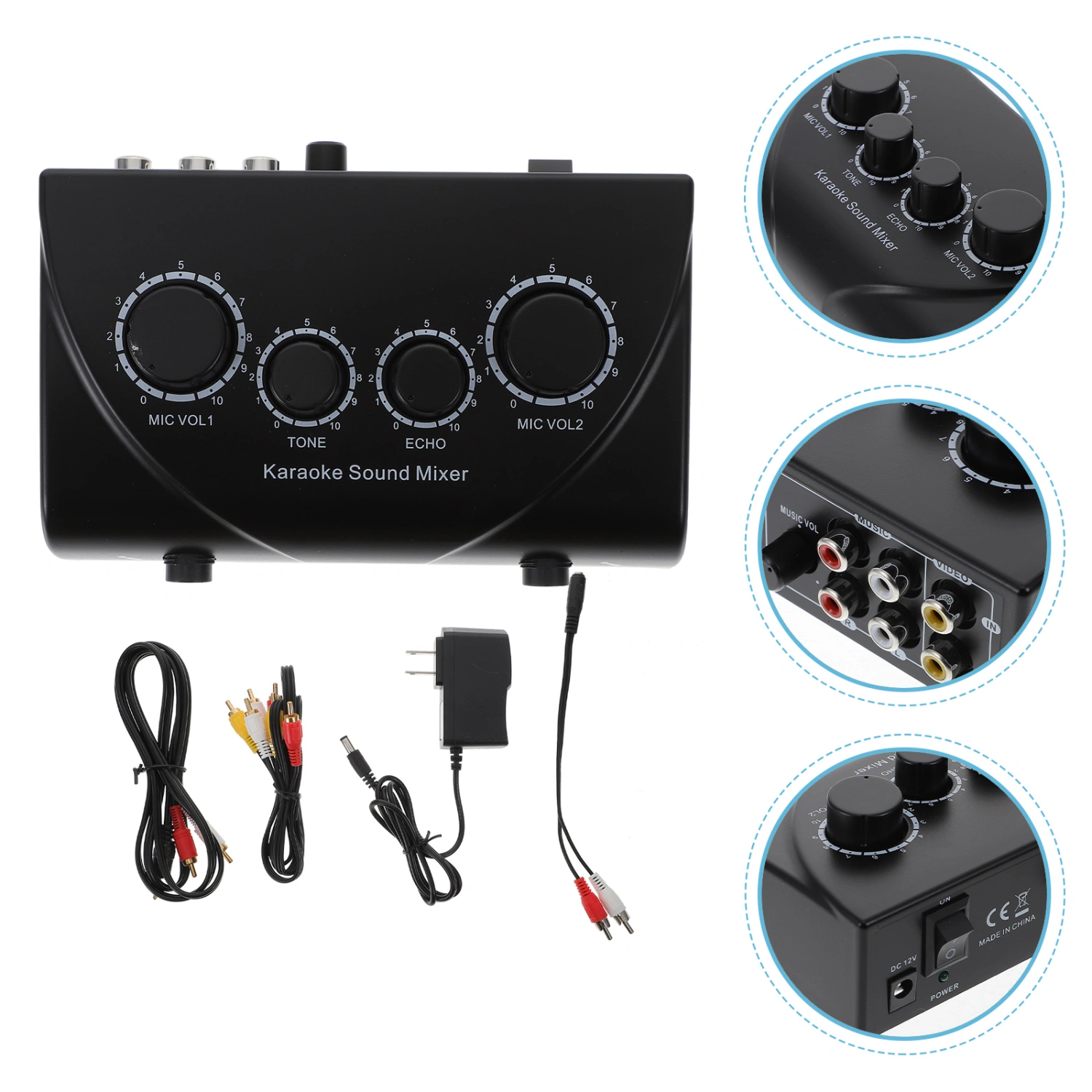 1 Set of Professional Karaoke Audio Mixer KTV Stereo Line Mixer (US Plug)