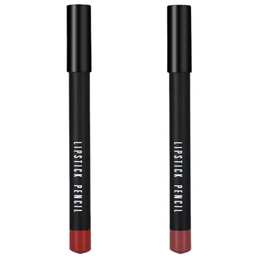 2Pcs Matte Lip Liner Pencils Lipstick Pen Lip Pencil Lip Shaping Lipstick Pencil for Women Girls