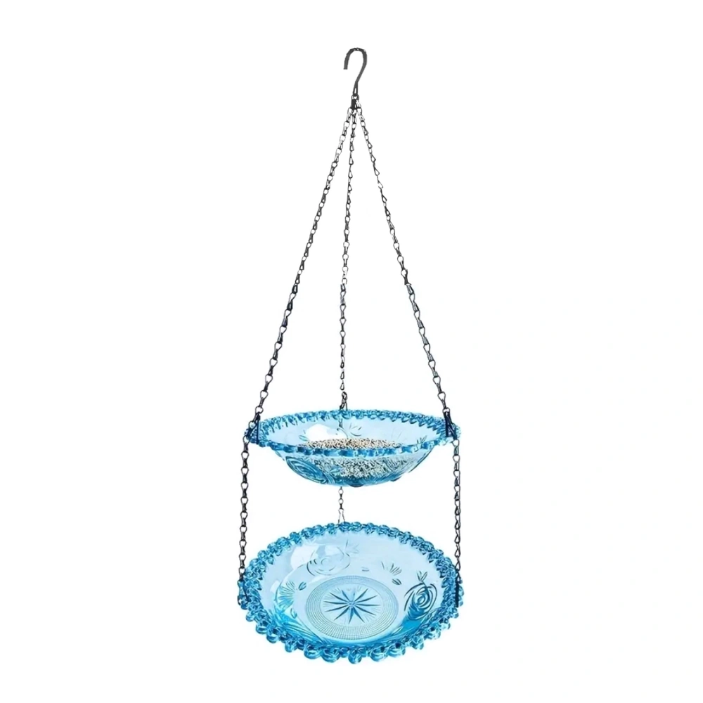 Hanging Bird Feeder, 2 Tier Hanging Birdbath for Hummingbirds