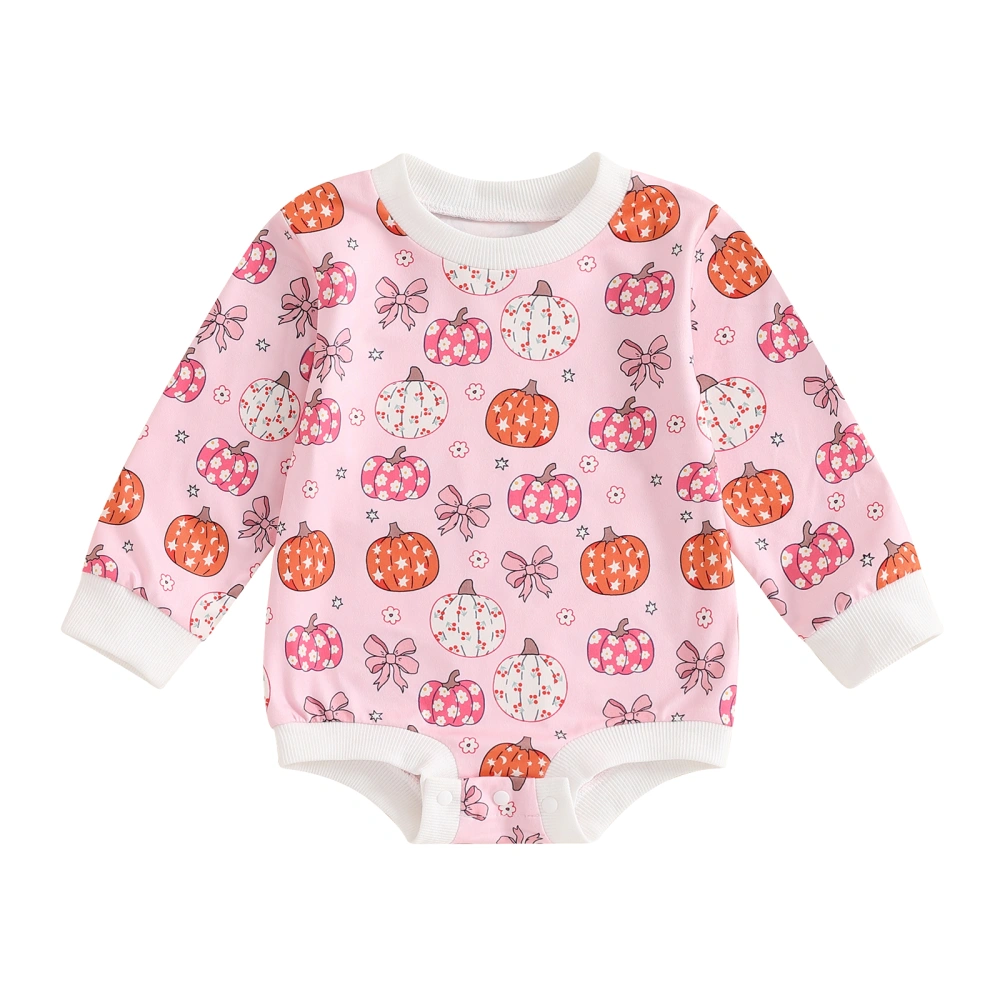 Girls Halloween Clothes Long Sleeve Ghost/Pumpkin Print Romper 