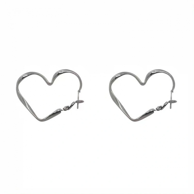 Love Heart Hoop Earrings Stainless Steel Earrings for Women Girl