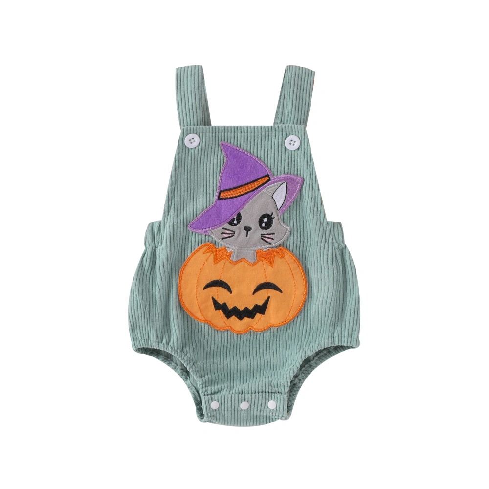 Baby Halloween Fall Overalls Witch Pumpkin Cat Corduroy Jumpsuits