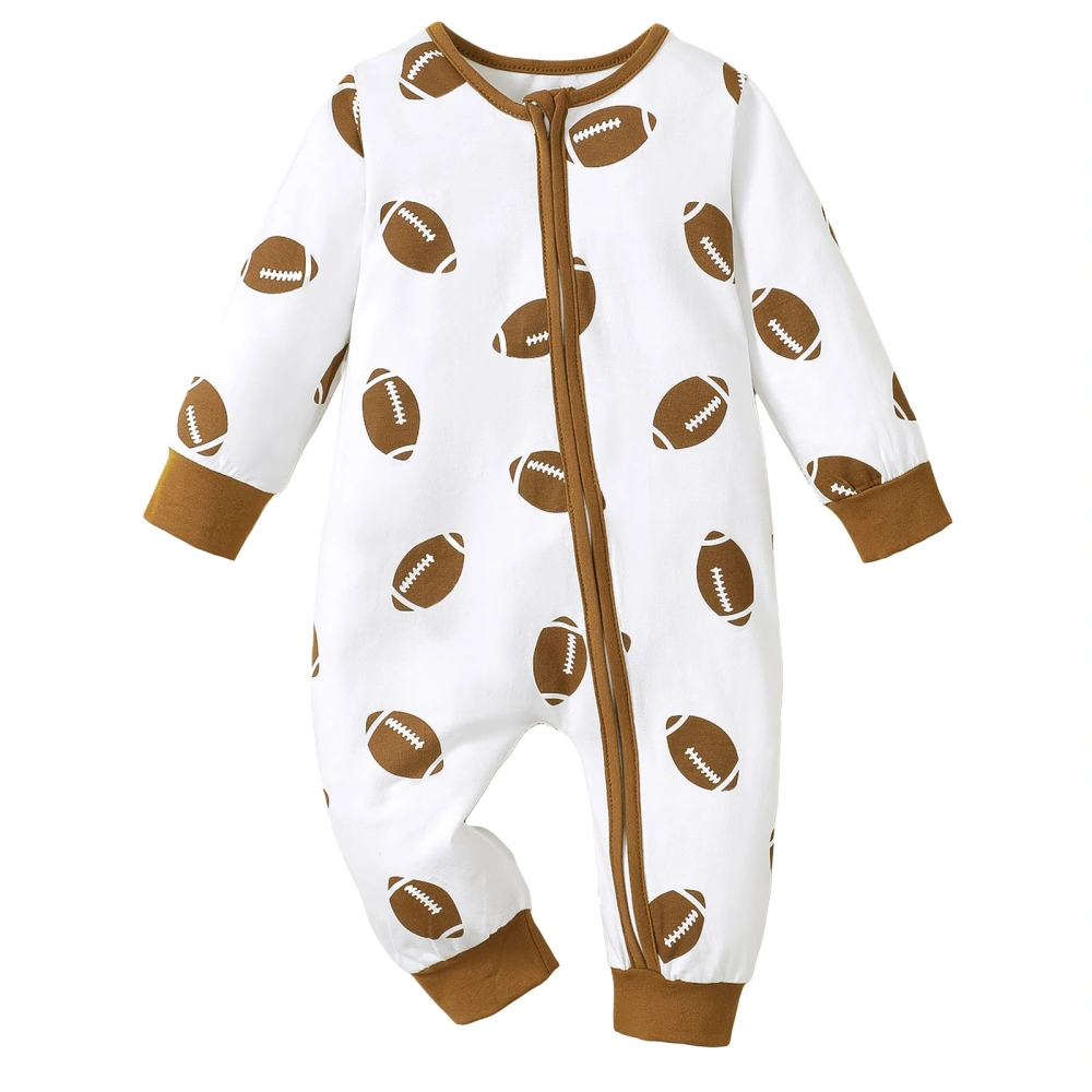 Baby Girls Boys Romper Rugby Print Long Sleeve Infant Jumpsuits