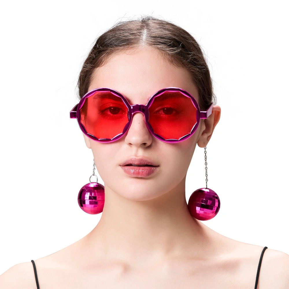 Retro Disco Ball Glasses Novelty Round Glasses Funny Party Sunglasses