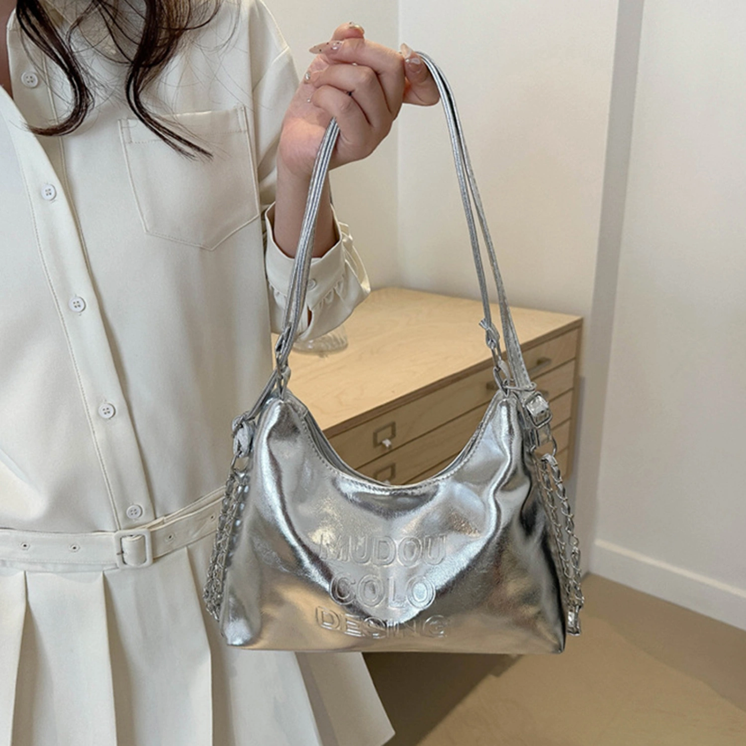 Women Shoulder Bag Letter Print Tote Bag Mini Backpack for Daily