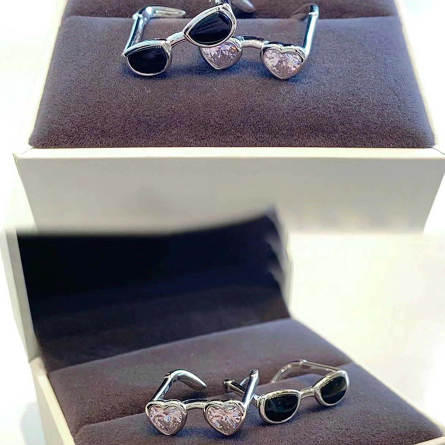 Matching Rings for Couples Personalized Heart Sunglasses Rings