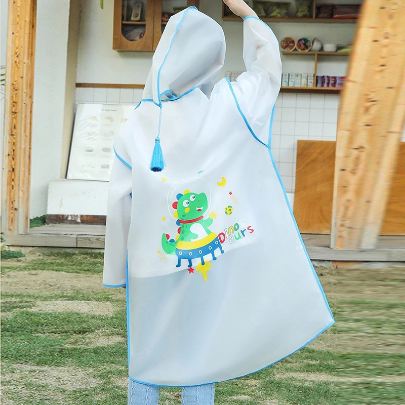 Kids Raincoat for Girls Boys Waterproof Rain Poncho with Cartoon Print