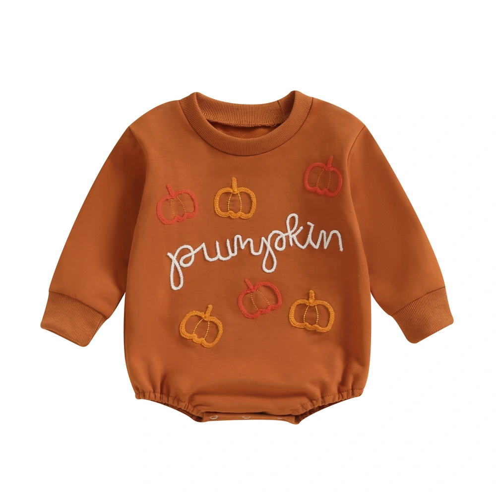 Baby Halloween Fall Romper Witch Pumpkin Letter Embroidered Jumpsuits