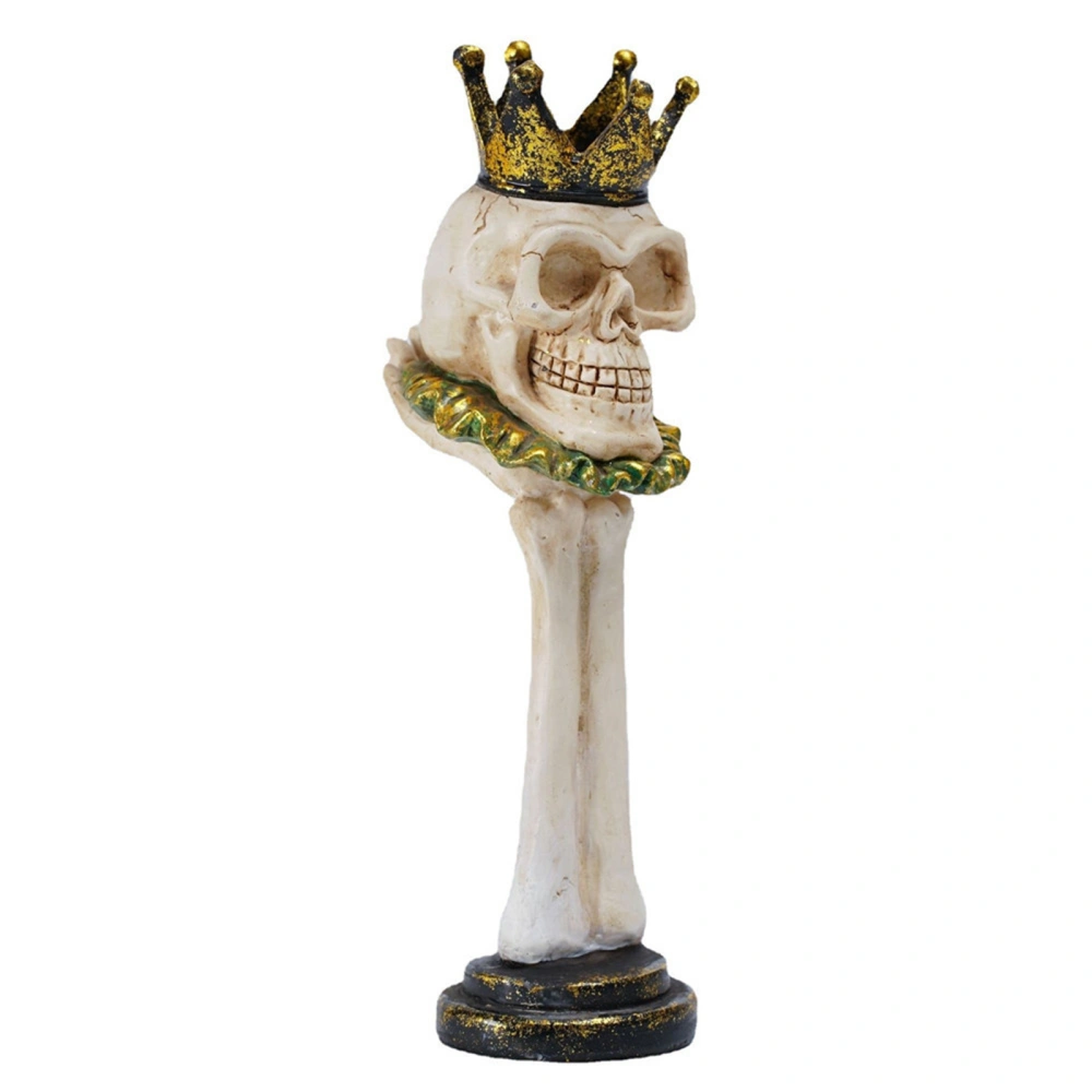 Halloween Candlestick Holder Spooky Crown Skull Pillar Candle Holder