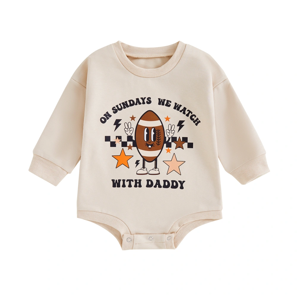 Baby Sweatshirt Romper Football Outfit Long Sleeve Print Bodysuit 