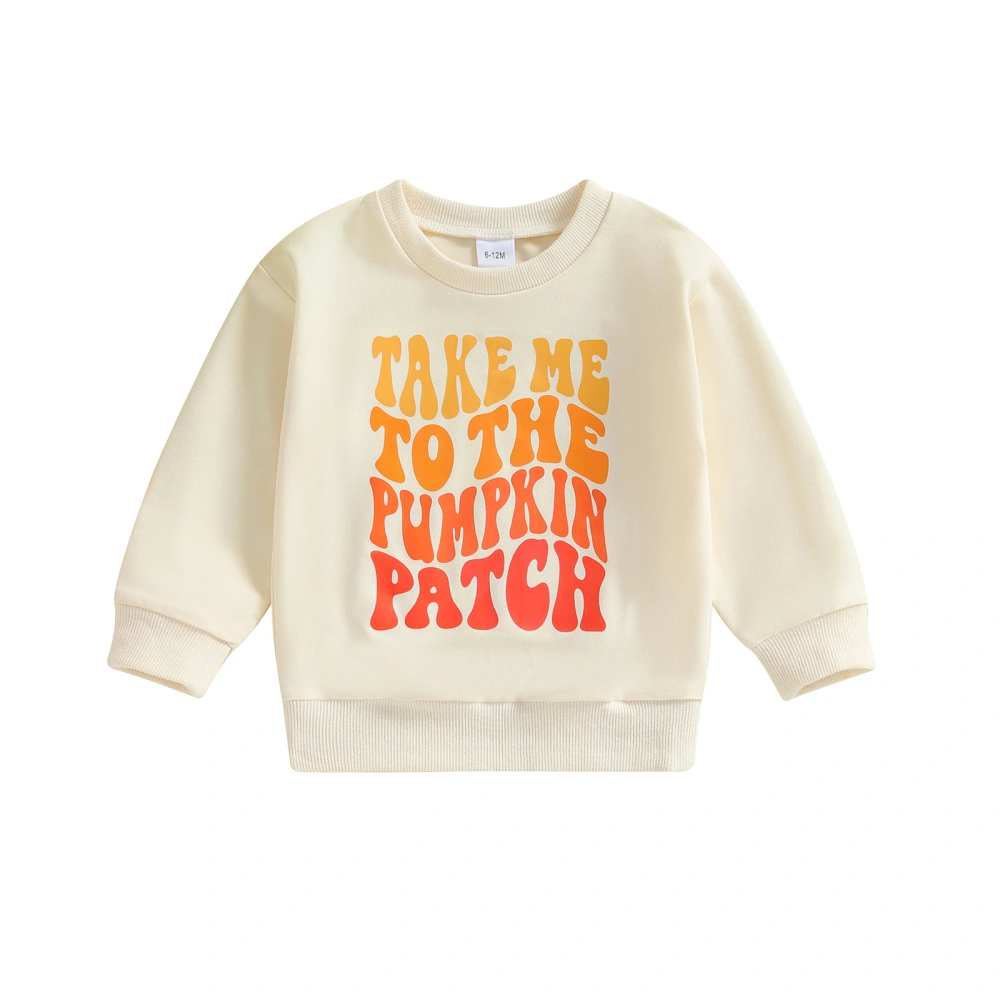 Girl Boy Halloween Sweatshirt Letter Print Long Sleeve Loose Pullover