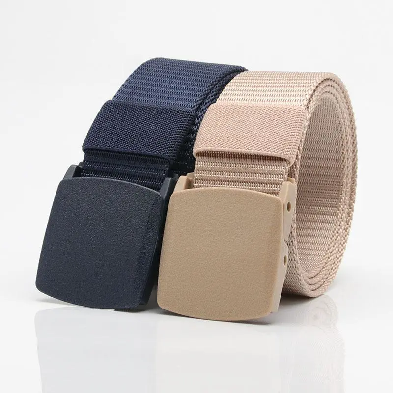 Canvas Belt for Women Student Military Training Nylon Belt Breathable Plastic Buckle Outdoor Men and Women Tactical Belt