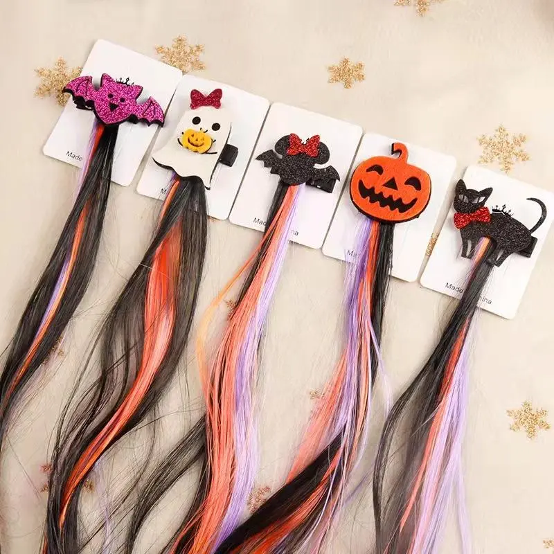 Halloween New Hair Clip for Kids Adult Halloween Headgear Bat Wig Cosplay Decorative Hair Accessories Holiday Shiny Cool