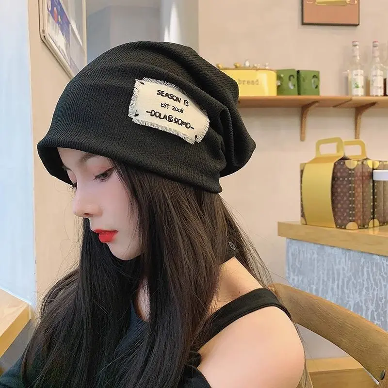 Hat for Women, Spring and Autumn Pile Hat, Cold Hat Korean Version, Confinement Hat, Woolen Hat, Warm, Elastic, Casual, Simple, Fashion