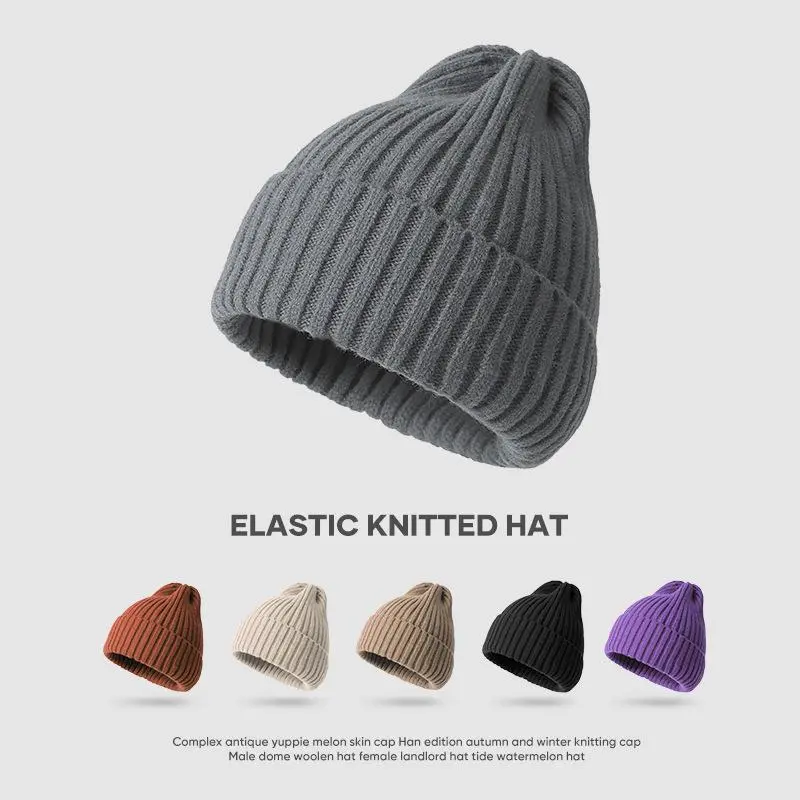 Elastic Knitted Hat, Autumn and Winter, Korean Version Candy Colored Hat, Warm Outdoor Hat