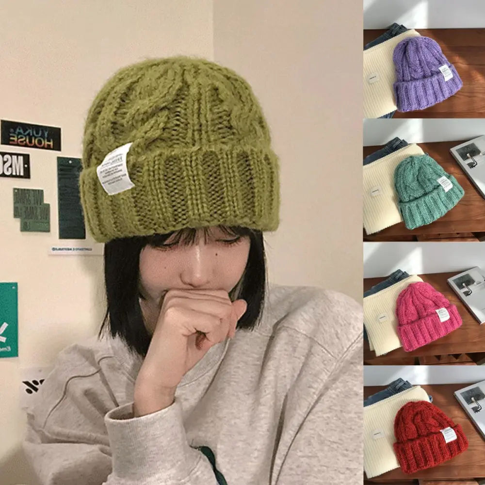 Knitting Wool Hat for Women's Versatile Knitting Wool Caps Multicolor Choose Soft Wool Caps