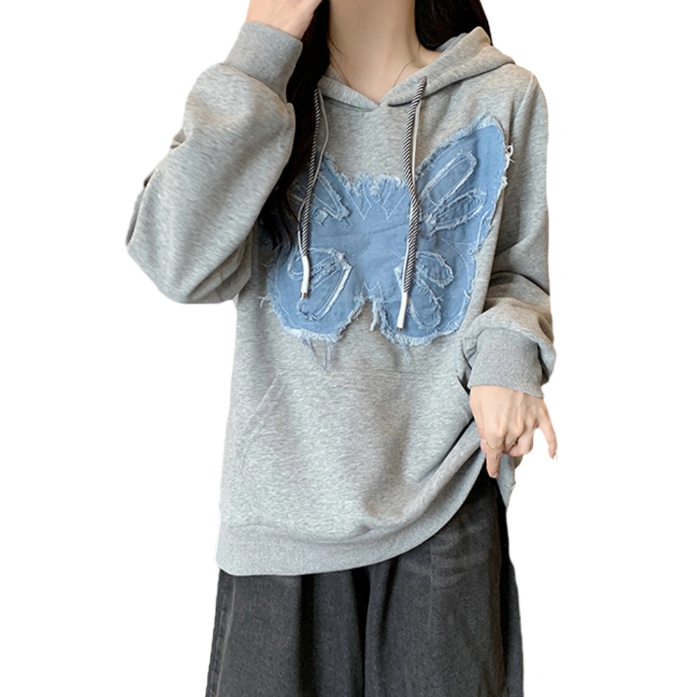 Women Hoodie, Long Sleeve Hooded butterfly Sweatshirt Pullover