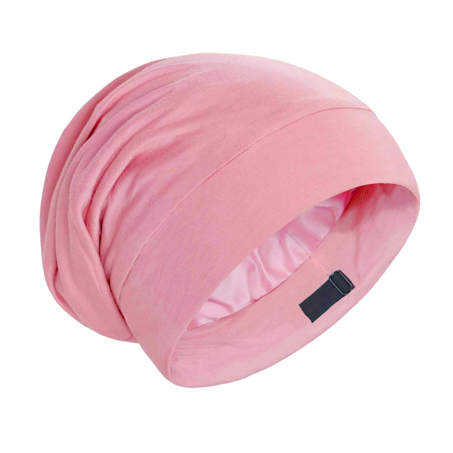 Women Stretch Sleep Cap Solid Beanie Hat Adjustable Ruched Hat