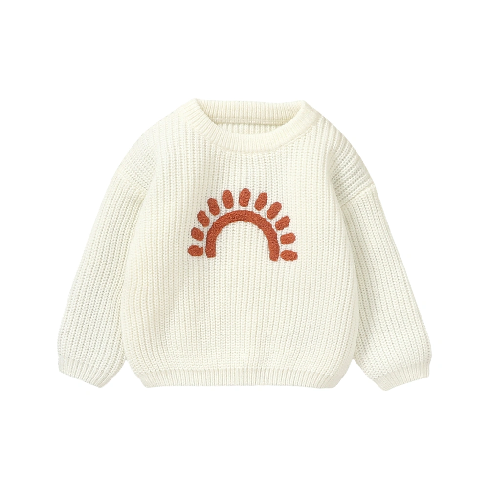 Baby Boy Girl Knit Sweater Sun Embroidery Long Sleeve Pullover Tops