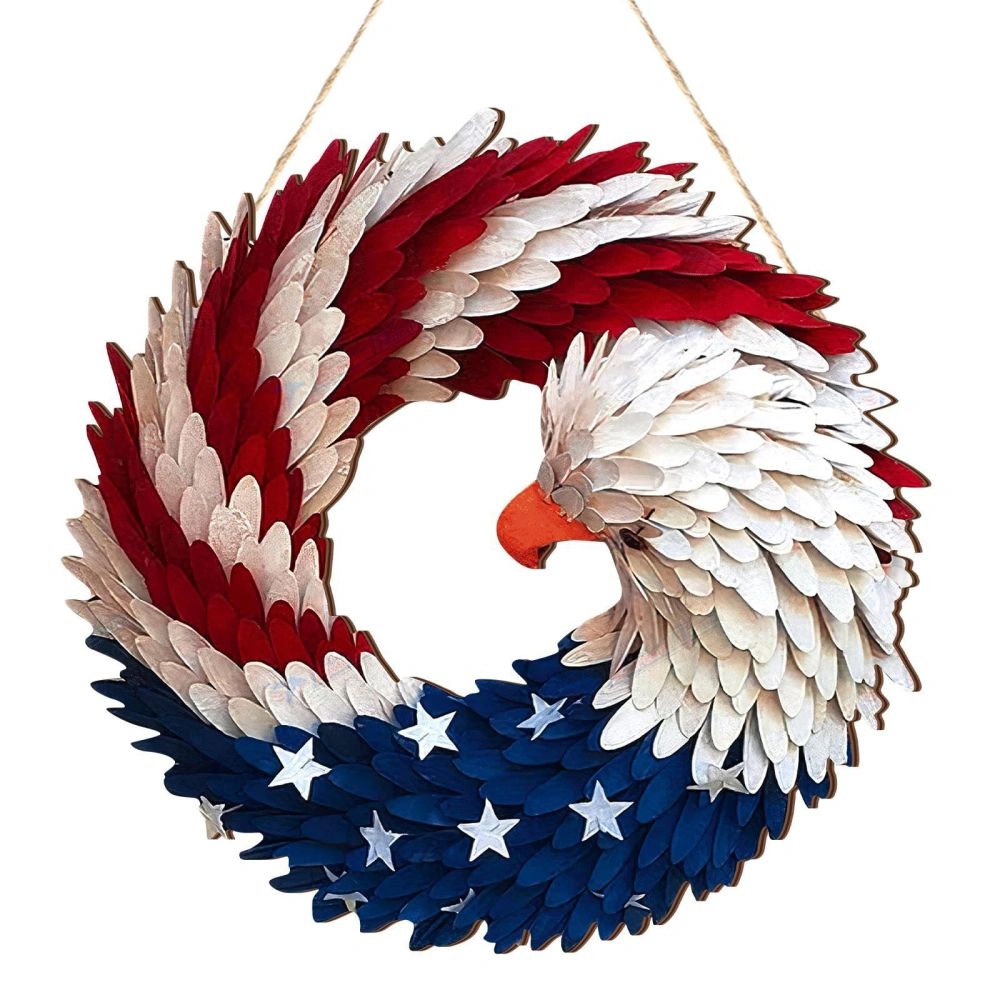 Patriotic Eagle Wreath Hanging Red White and Blue 4th of July Wreath