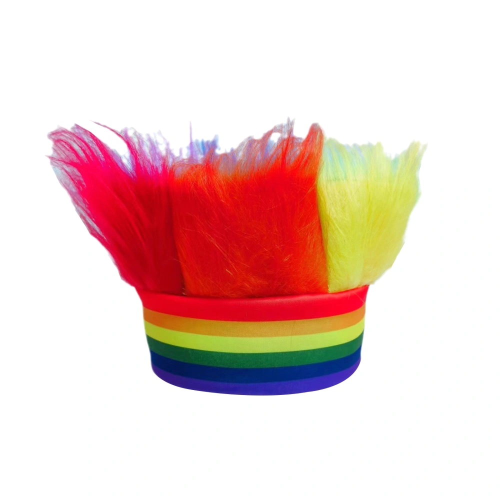 Rainbow Headbands for Women Men Gay Pride Hairy Headband for Carnival