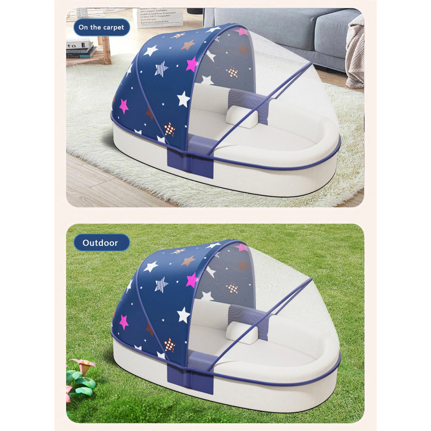 Baby Travel Bassinet Portable Baby Bed with Mosquito Canopy 